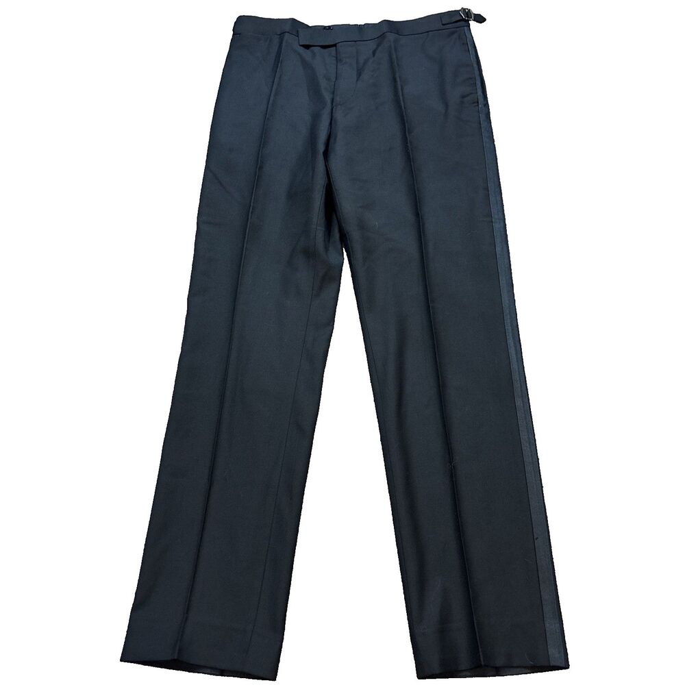 SuitSupply Mens Size 34x32 100% Wool Black Tuxedo Pants Brescia Tux